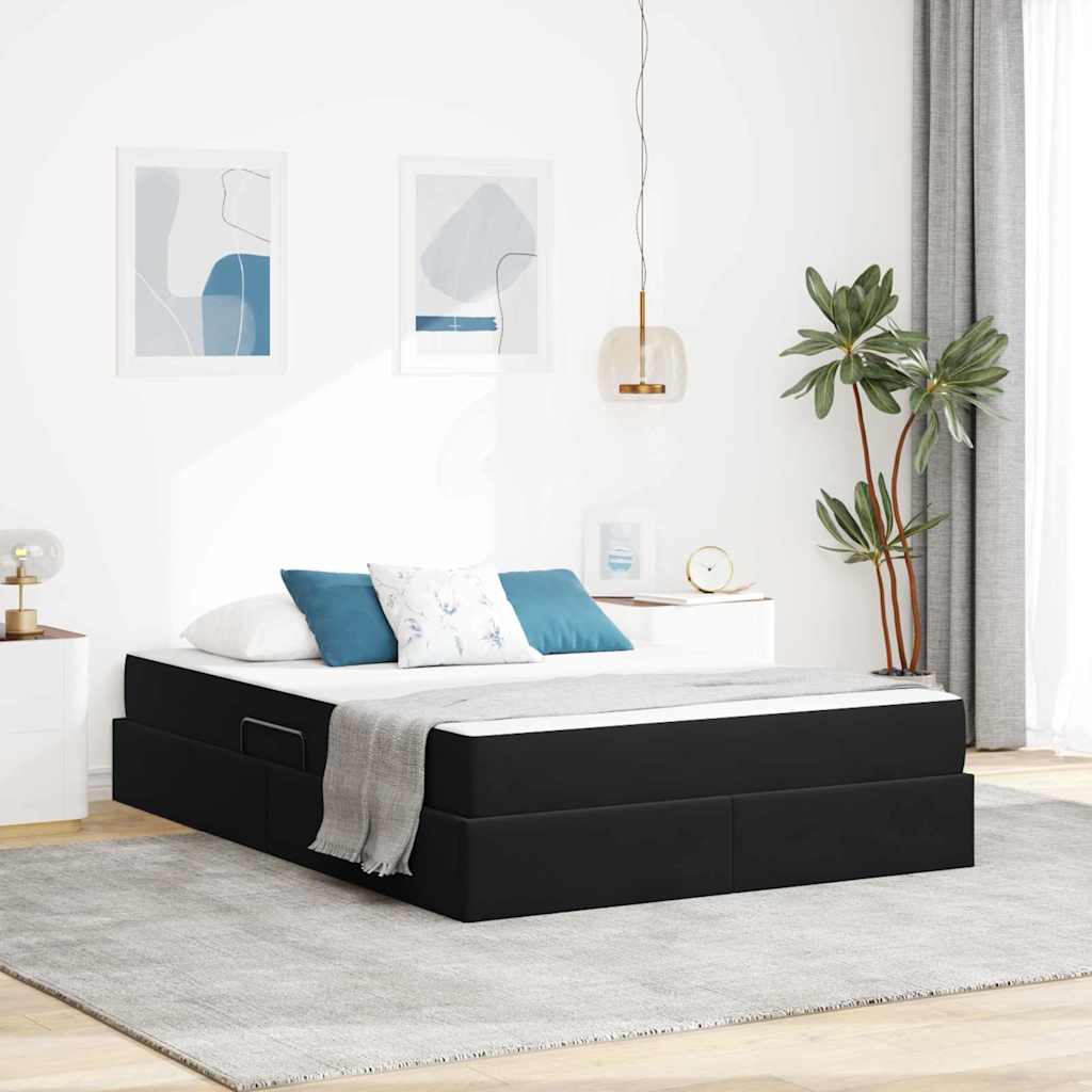 vidaXL Aufbewahrungsbett mit Matratze Hellgrau 90 x 190 cm Samt