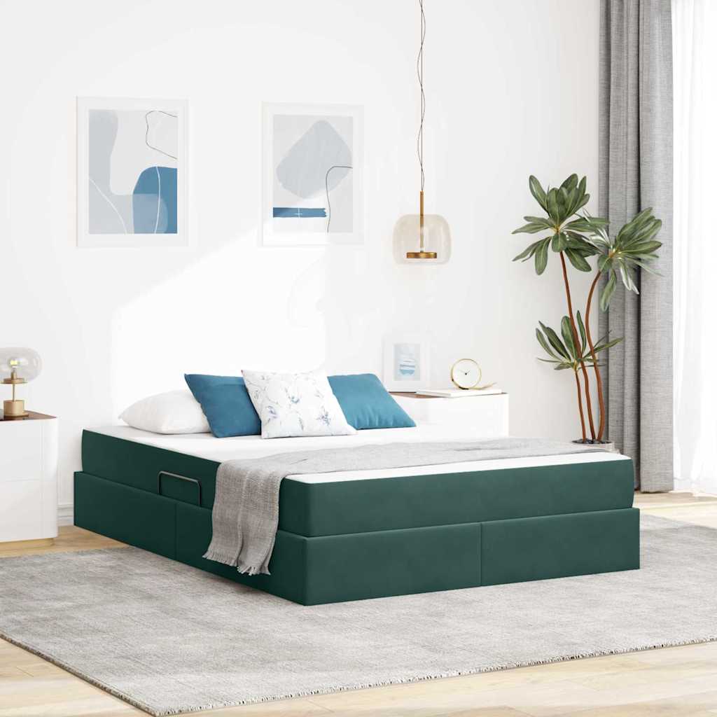 vidaXL Aufbewahrungsbett mit Matratze Hellgrau 90 x 190 cm Samt
