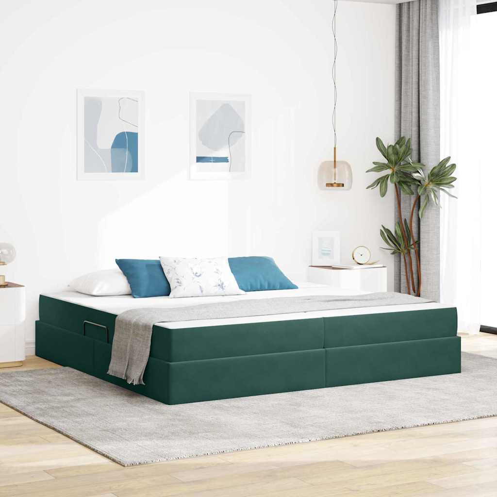 vidaXL Aufbewahrungsbett mit Matratze Hellgrau 90 x 190 cm Samt