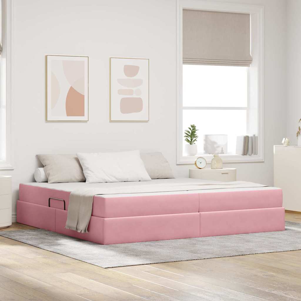 vidaXL Aufbewahrungsbett mit Matratze Hellgrau 90 x 190 cm Samt