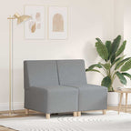 vidaXL Modulares Armfreies Sofa 2 pcs Hellgrau 55 x 74 x 82 cm Stoff