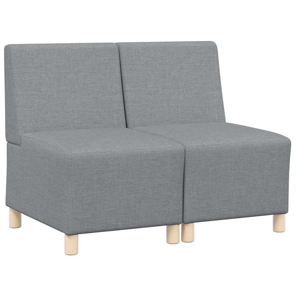 vidaXL Modulares Armfreies Sofa 2 pcs Hellgrau 55 x 74 x 82 cm Stoff