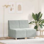 vidaXL Modulares Armfreies Sofa 2 pcs Hellgrau 55 x 74 x 82 cm Samt