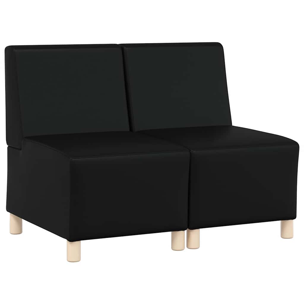 vidaXL Modulares Armfreies Sofa 2 pcs Schwarz 55 x 74 x 82 cm
