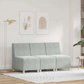 vidaXL Modulares Armfreies Sofa 3 pcs Hellgrau 55 x 74 x 82 cm Samt