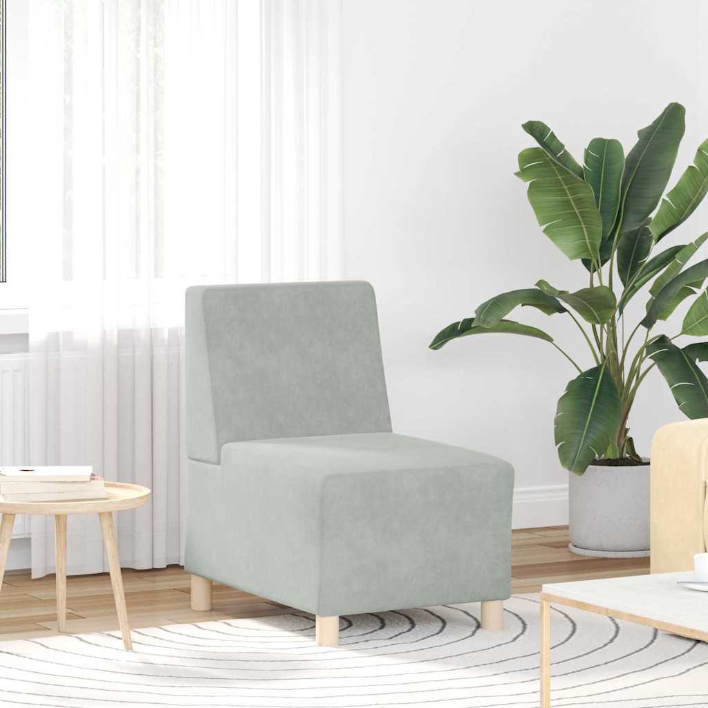 vidaXL Modulares Armfreies Sofa 3 pcs Hellgrau 55 x 74 x 82 cm Samt