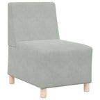 vidaXL Modulares Armfreies Sofa 3 pcs Hellgrau 55 x 74 x 82 cm Samt