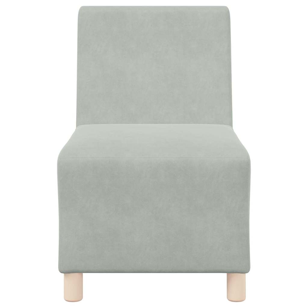 vidaXL Modulares Armfreies Sofa 3 pcs Hellgrau 55 x 74 x 82 cm Samt