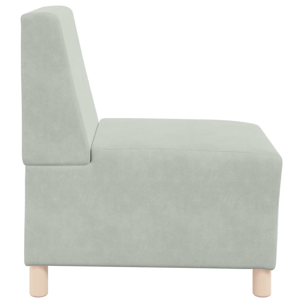 vidaXL Modulares Armfreies Sofa 3 pcs Hellgrau 55 x 74 x 82 cm Samt