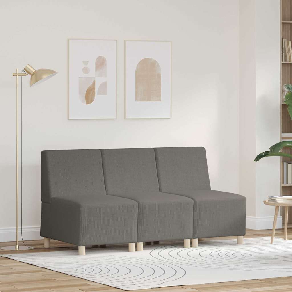 vidaXL Modulares Armfreies Sofa 3 pcs Schwarz 55 x 74 x 82 cm