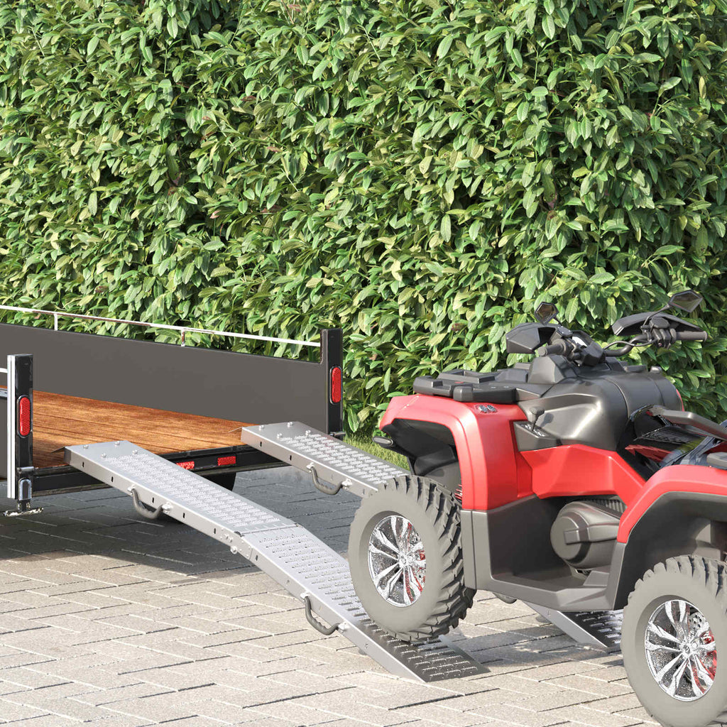 vidaXL Faltbare Rampe 200kg pro Rampe 2 pcs Silber 166 x 23 x 4,5 cm