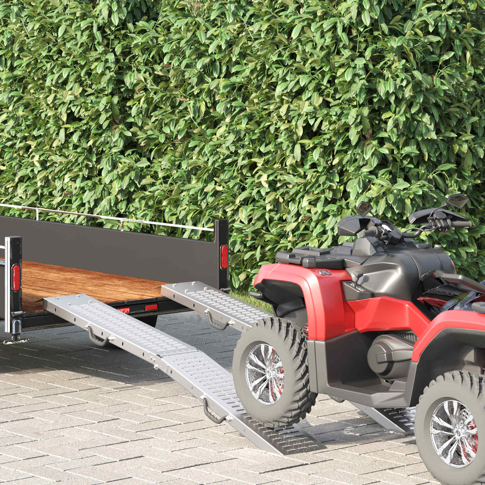 vidaXL Faltbare Rampe 200kg pro Rampe 2 pcs Silber 166 x 23 x 4,5 cm