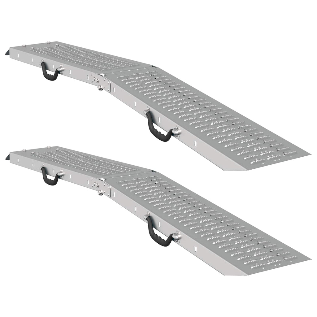 vidaXL Faltbare Rampe 200kg pro Rampe 2 pcs Silber 166 x 23 x 4,5 cm