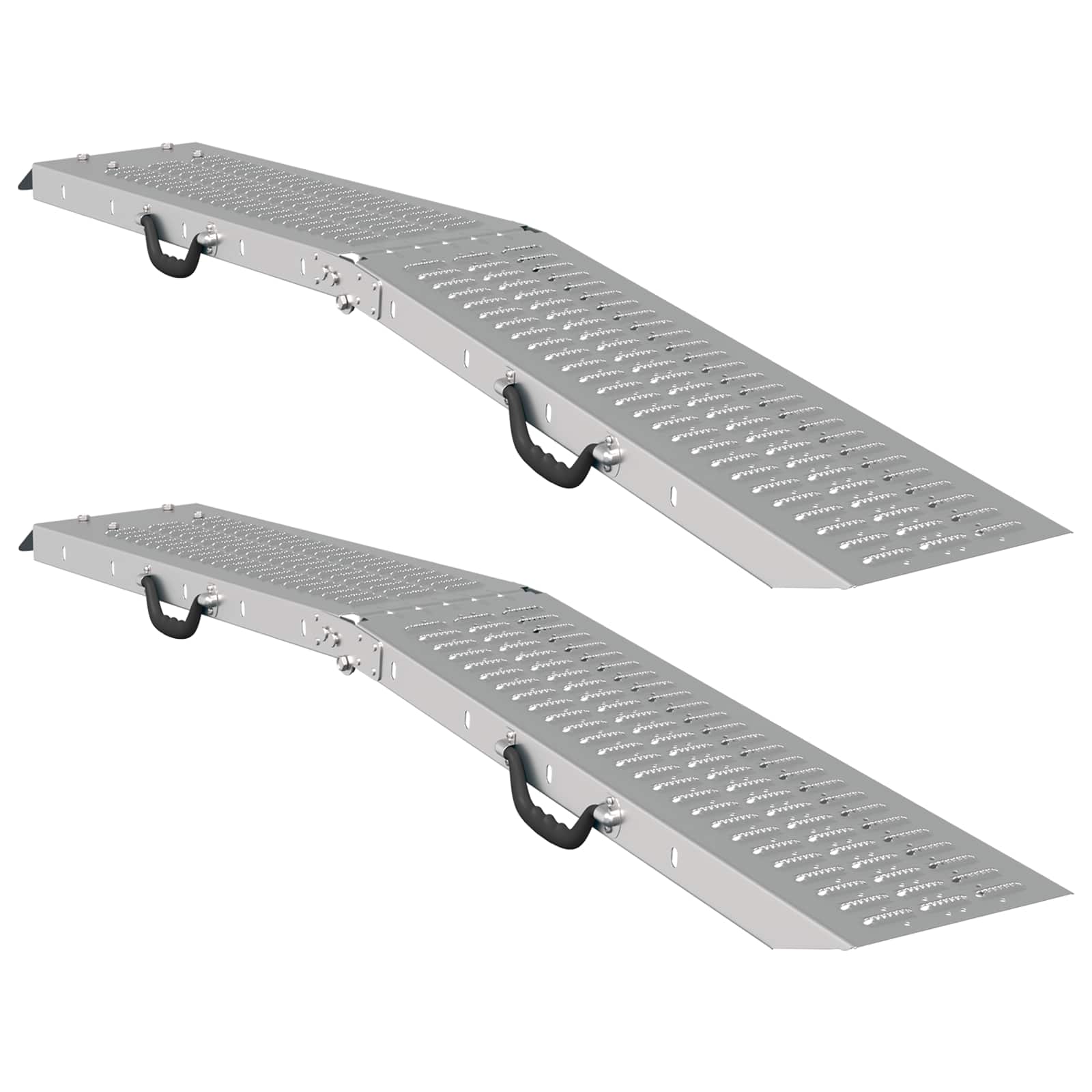 vidaXL Faltbare Rampe 200kg pro Rampe 2 pcs Silber 166 x 23 x 4,5 cm
