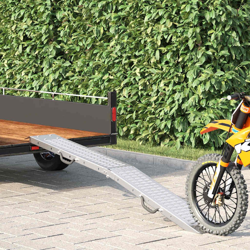 vidaXL Faltbare Rampe 200kg pro Rampe Silber 186 x 23 x 4,5 cm