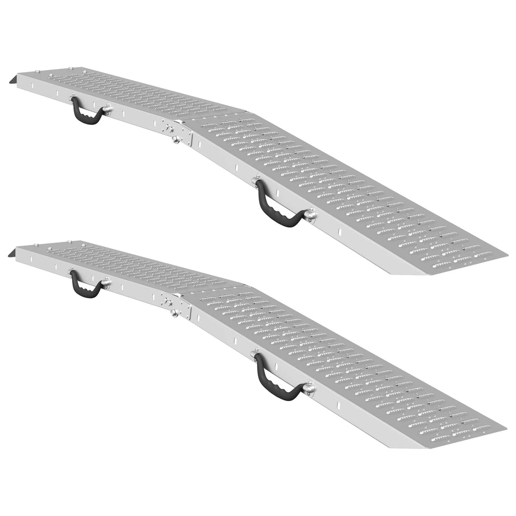 vidaXL Faltbare Rampe 200kg pro Rampe 2 Stk. Silber 186 x 23 x 4,5 cm