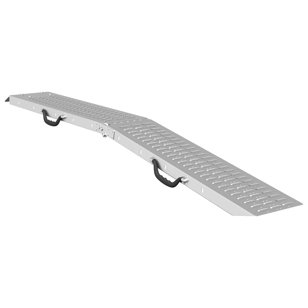 vidaXL Faltbare Rampe 200kg pro Rampe 2 Stk. Silber 186 x 23 x 4,5 cm