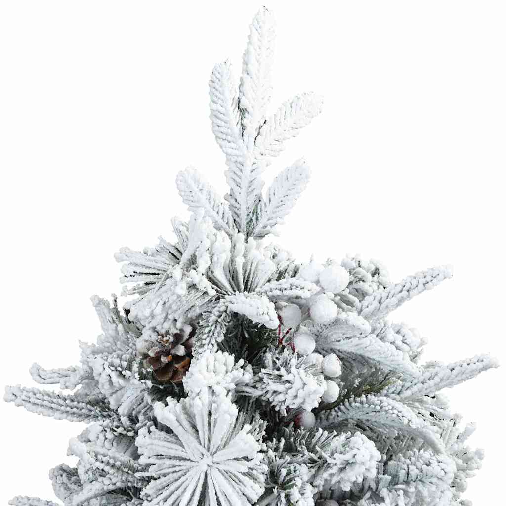 vidaXL Künstlicher Scharnier-Weihnachtsbaum schneebedeckt Weiß 120 cm