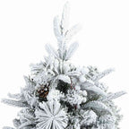 vidaXL Künstlicher Scharnier-Weihnachtsbaum schneebedeckt Weiß 120 cm