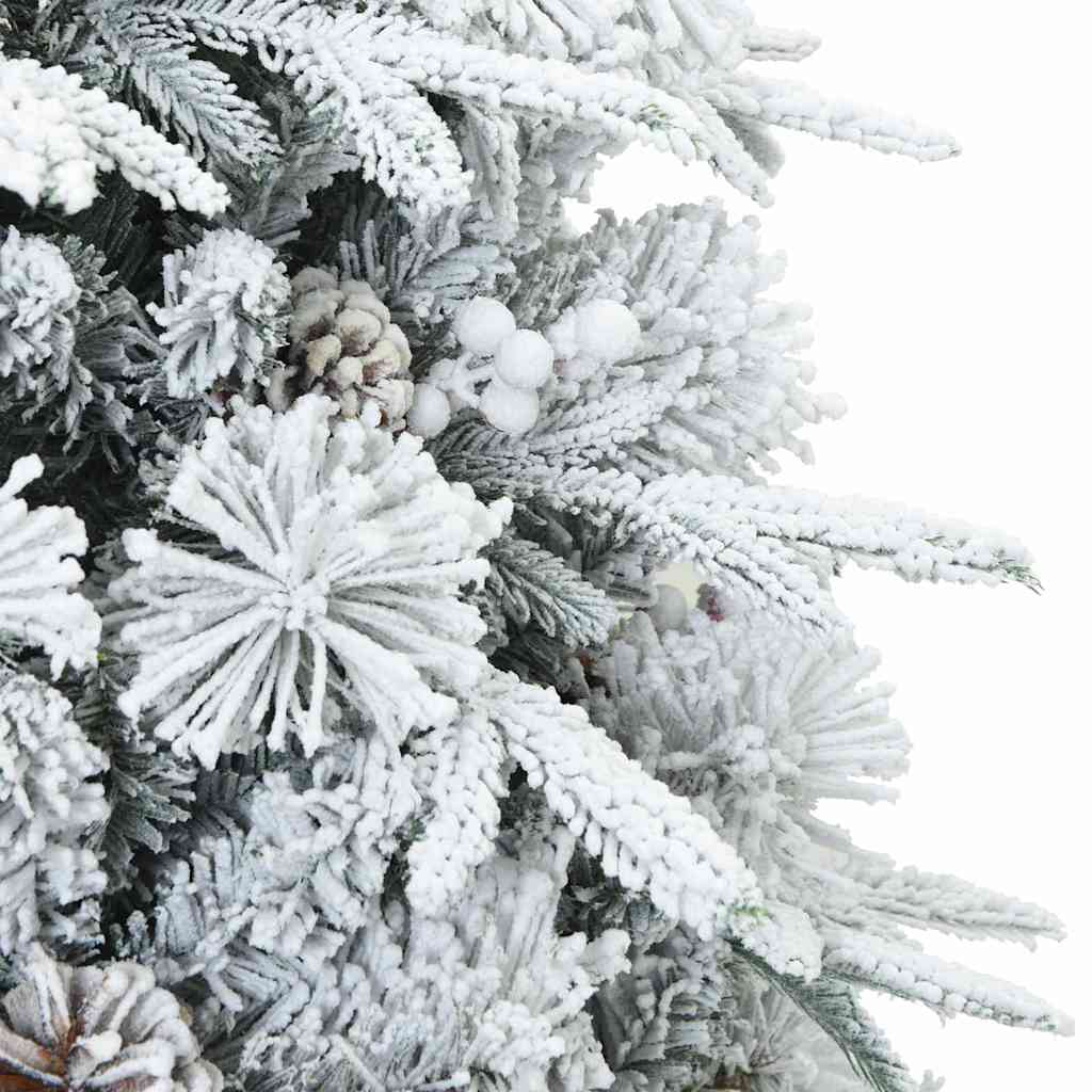 vidaXL Künstlicher Scharnier-Weihnachtsbaum schneebedeckt Weiß 120 cm