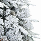 vidaXL Künstlicher Scharnier-Weihnachtsbaum schneebedeckt Weiß 120 cm