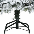vidaXL Künstlicher Scharnier-Weihnachtsbaum schneebedeckt Weiß 120 cm