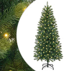 vidaXL Künstlicher Weihnachtsbaum mit 150 LEDs Grün 120 cm PE und PVC