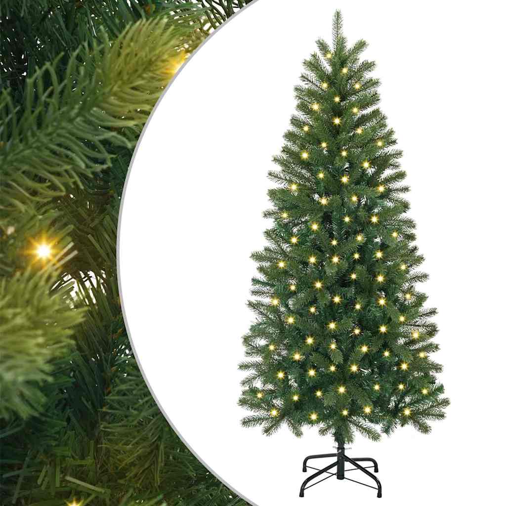 vidaXL Künstlicher Weihnachtsbaum mit 150 LEDs Grün 120 cm PE und PVC