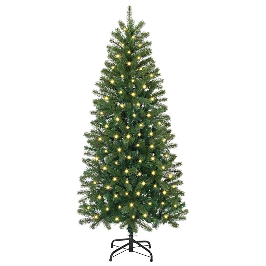 vidaXL Künstlicher Weihnachtsbaum mit 150 LEDs Grün 120 cm PE und PVC