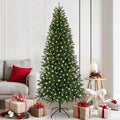 vidaXL Künstlicher Weihnachtsbaum mit 300 LEDs Grün 180 cm PE und PVC