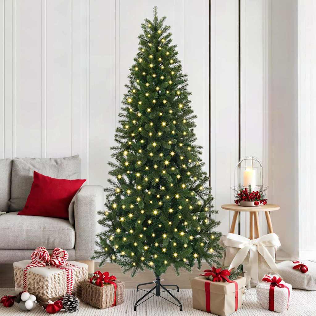 vidaXL Künstlicher Weihnachtsbaum mit 300 LEDs Grün 180 cm PE und PVC