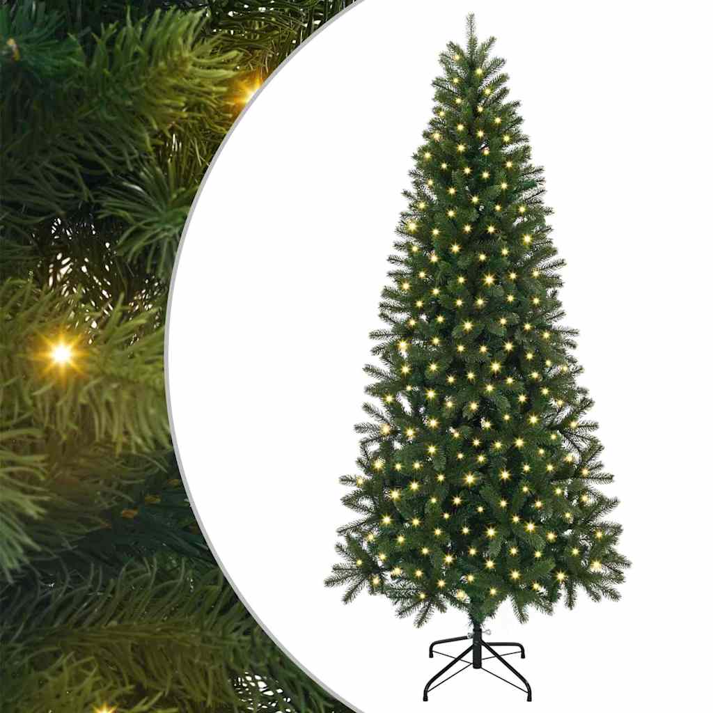 vidaXL Künstlicher Weihnachtsbaum mit 300 LEDs Grün 180 cm PE und PVC