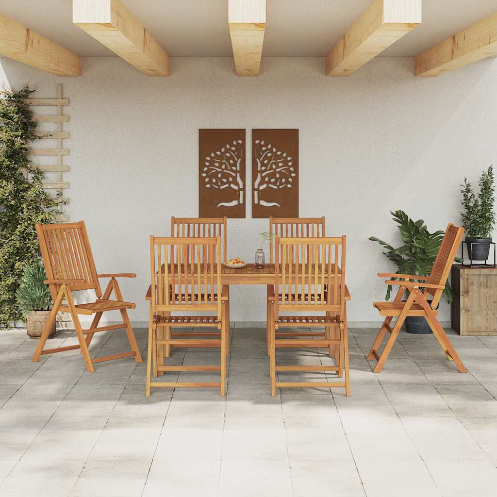 vidaXL Garten Essgruppe Faltbar 7 pcs Braun Massivholz Akazie