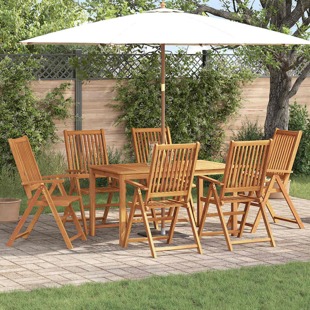 vidaXL Garten Essgruppe Faltbar 7 pcs Braun Massivholz Akazie