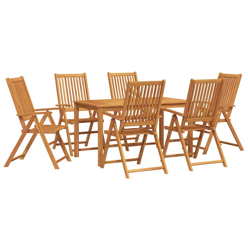vidaXL Garten Essgruppe Faltbar 7 pcs Braun Massivholz Akazie