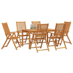 vidaXL Garten Essgruppe Faltbar 7 pcs Braun Massivholz Akazie