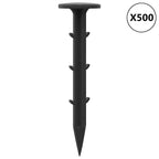 vidaXL Bodenheringe 500 pcs Schwarz Ø3 x 11 cm Kunststoff