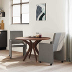 vidaXL Esszimmerstühle mit Rollen 2 pcs Hellgrau 57 x 66 x 94 cm
