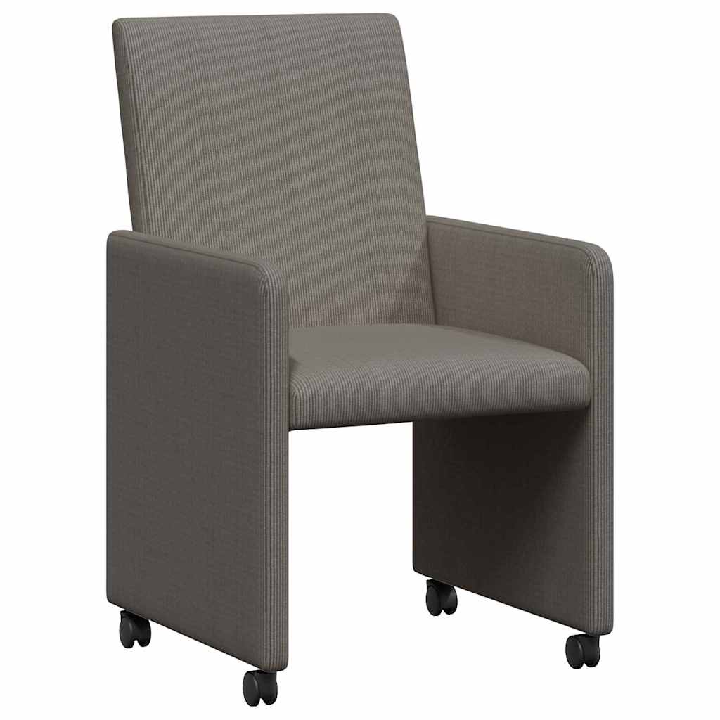 vidaXL Esszimmerstühle mit Rollen 2 pcs Hellgrau 57 x 66 x 94 cm