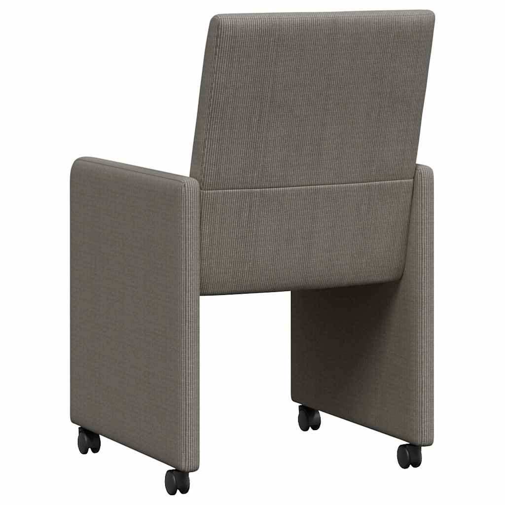 vidaXL Esszimmerstühle mit Rollen 2 pcs Hellgrau 57 x 66 x 94 cm