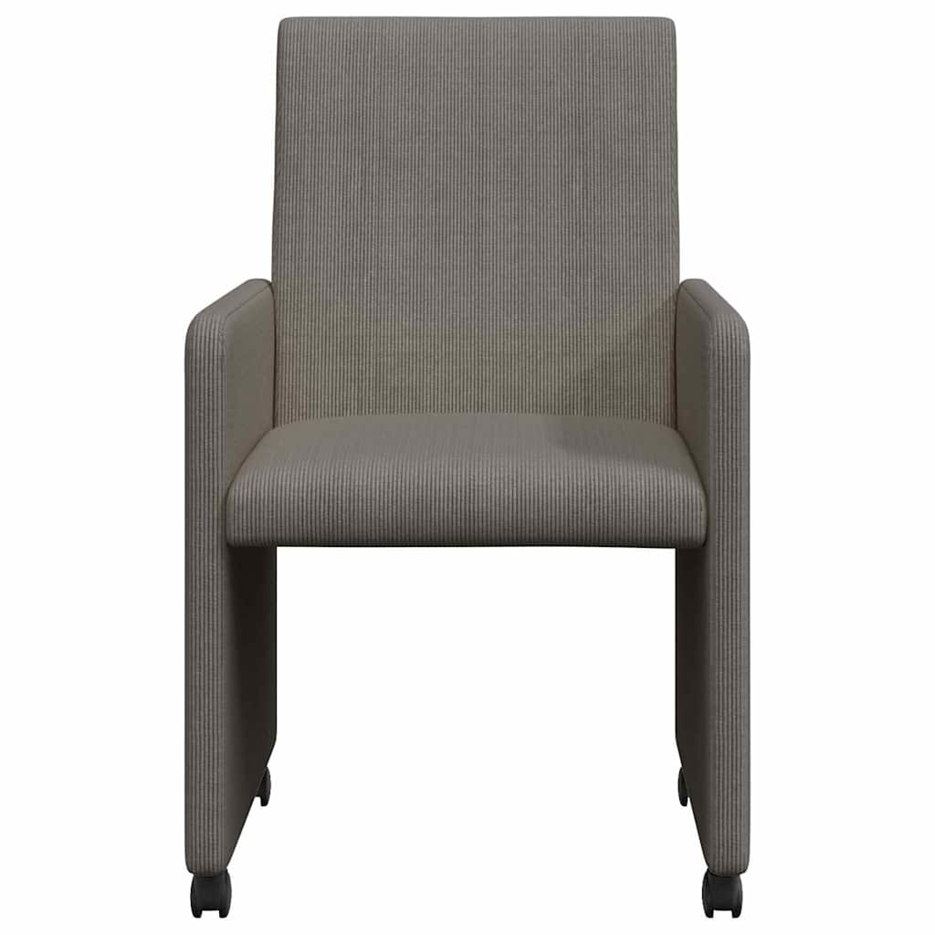 vidaXL Esszimmerstühle mit Rollen 2 pcs Hellgrau 57 x 66 x 94 cm