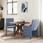 vidaXL Esszimmerstühle mit Rollen 2 pcs Blau 57 x 66 x 94 cm Cordstoff