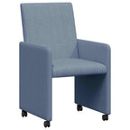 vidaXL Esszimmerstühle mit Rollen 2 pcs Blau 57 x 66 x 94 cm Cordstoff
