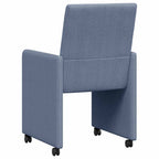 vidaXL Esszimmerstühle mit Rollen 2 pcs Blau 57 x 66 x 94 cm Cordstoff