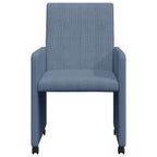 vidaXL Esszimmerstühle mit Rollen 2 pcs Blau 57 x 66 x 94 cm Cordstoff