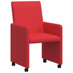vidaXL Esszimmerstühle mit Rollen 2 pcs Rot 57 x 66 x 94 cm Kunstleder