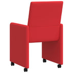 vidaXL Esszimmerstühle mit Rollen 2 pcs Rot 57 x 66 x 94 cm Kunstleder