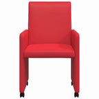 vidaXL Esszimmerstühle mit Rollen 2 pcs Rot 57 x 66 x 94 cm Kunstleder