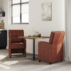 vidaXL Esszimmerstühle mit Rollen 2 pcs Glänzendes Braun Kunstleder