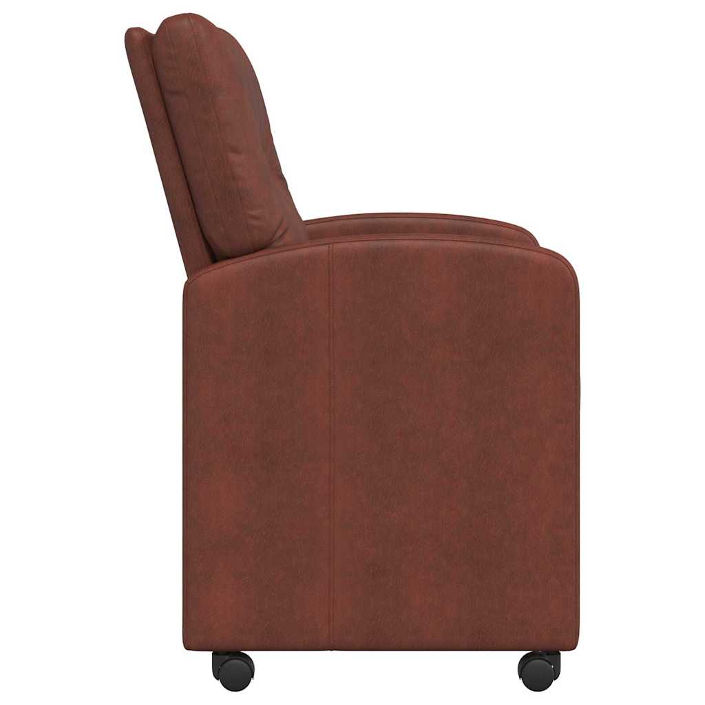 vidaXL Esszimmerstühle mit Rollen 2 pcs Glänzendes Braun Kunstleder